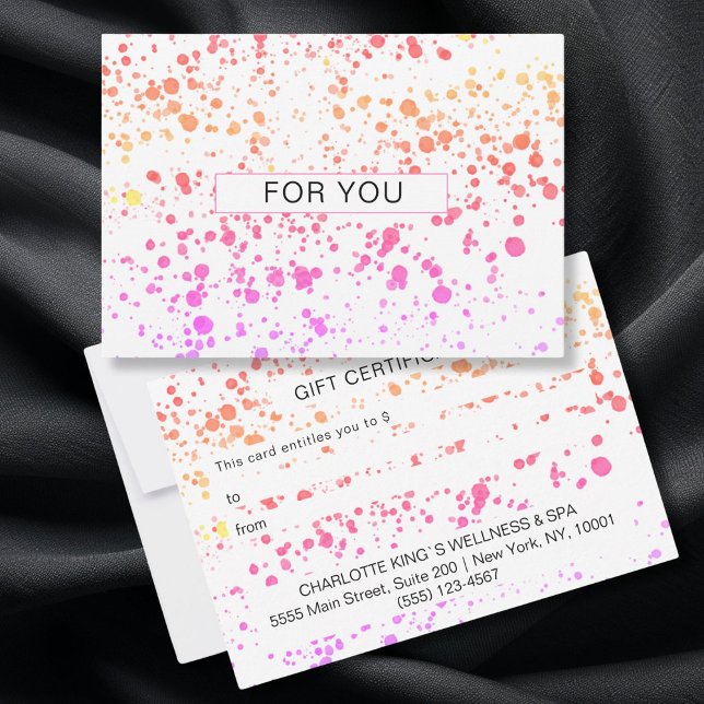 BUNTE KLECKSE BUSINESS  CERTIFICATE gift for you (Simple, modern design. Add your data, company details in minutes. Add a pop of color and creativity )