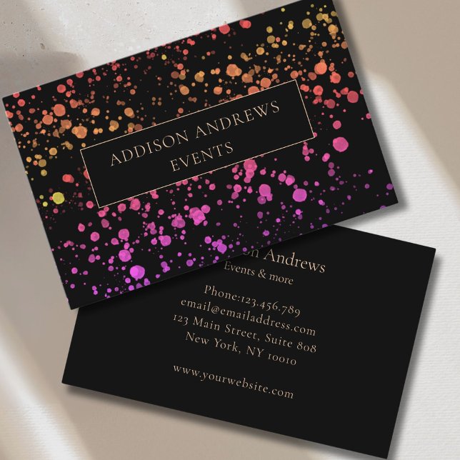 Bunte Kleckse Visitkort (Modern Color Splash Business Card)