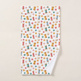 Bunte Knöpfe und Garne- Nähen- Muster