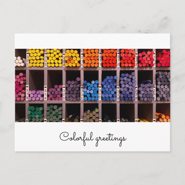 bunte Künstlerfarben im Fach Vykort (Framsida)