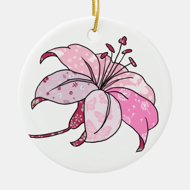 bunte Lilie Julgransprydnad Keramik (Framsidan)