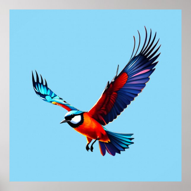 Bunte Möwe im Flug Poster (Framsidan)