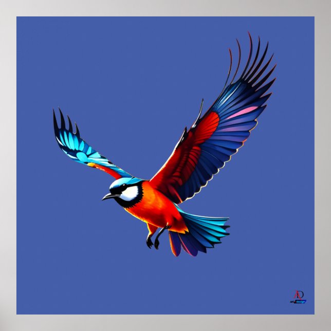 Bunte Möwe im Flug Poster (Framsidan)