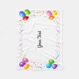 Bunte Party Ballons Konfetti Rahmen Design Fleecefilt