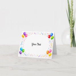 Bunte Party Ballons Konfetti Rahmen Design Tack Kort