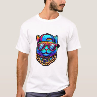 Bunte Partykatze T Shirt