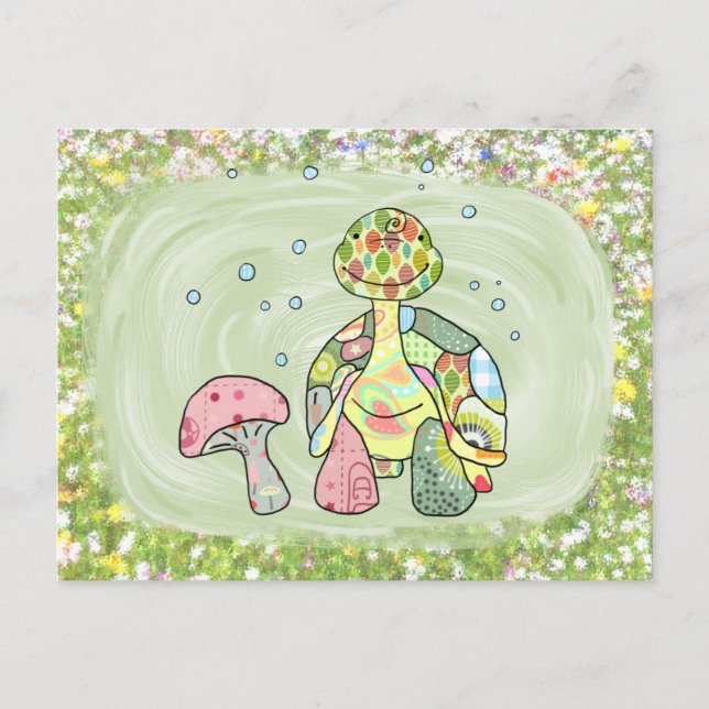 bunte Schildkröte Postkarte Vykort (Framsida)
