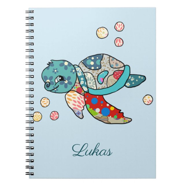 bunte Wasserschildkröte, personalisiert Anteckningsbok (Framsidan)