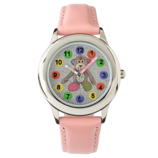 bunte Zahlen mit Affe Armbandsur (Framsida)