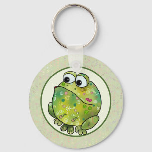 Bunter Frosch Postkarte Nyckelring