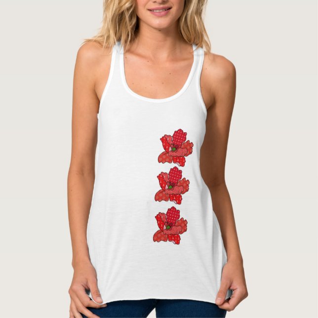 Bunter Mohn Tank Top Linne Med Racerback (Framsida)