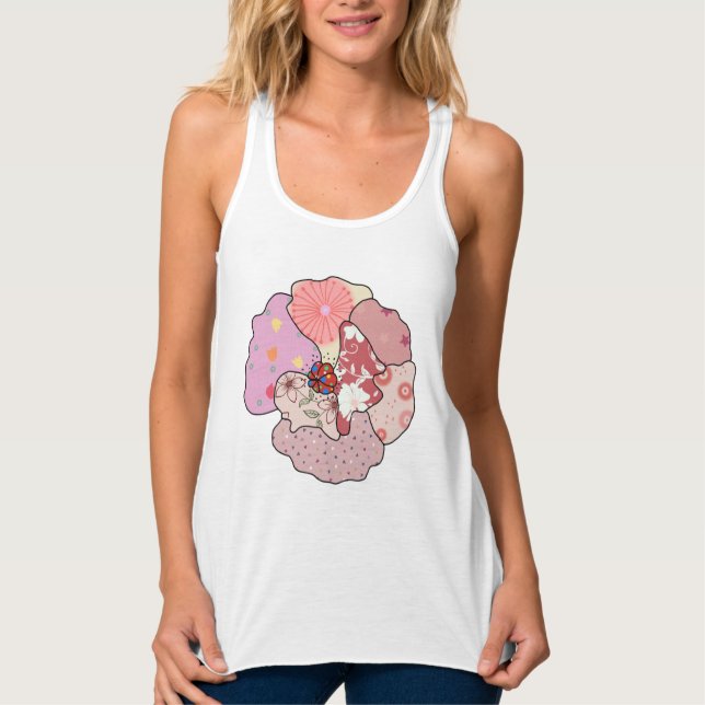 bunter Mohn-Tanktopet Linne Med Racerback (Framsida)