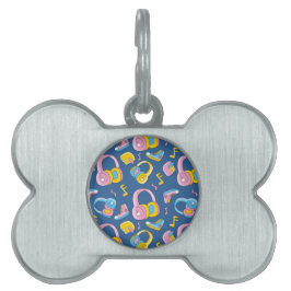 Bunter Musikmix i rosa, blau, gelb ID-bricka Husdjur