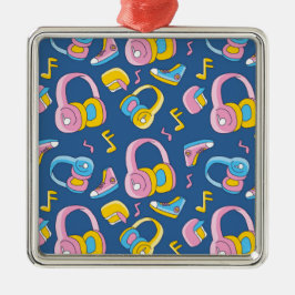 Bunter Musikmix i rosa, blau, gelb Julgransprydnad Metall