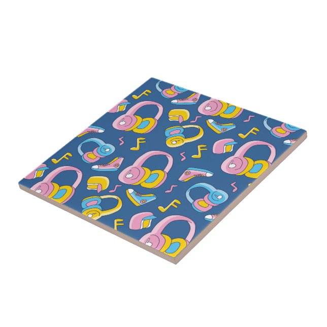 Bunter Musikmix i rosa, blau, gelb Kakelplatta (Sidan)