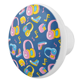 Bunter Musikmix i rosa, blau, gelb Knopp