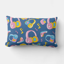 Bunter Musikmix i rosa, blau, gelb Lumbarkudde