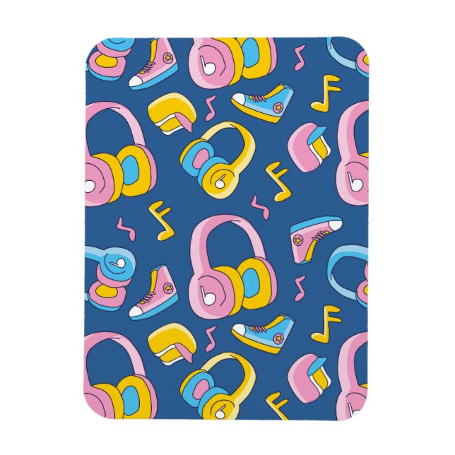 Bunter Musikmix i rosa, blau, gelb Magnet (Vertikal)