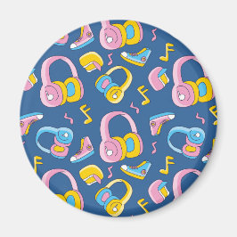 Bunter Musikmix i rosa, blau, gelb Magnet