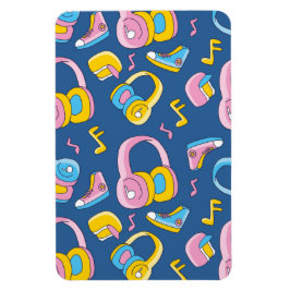 Bunter Musikmix i rosa, blau, gelb Magnet