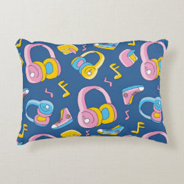 Bunter Musikmix i rosa, blau, gelb Prydnadskudde