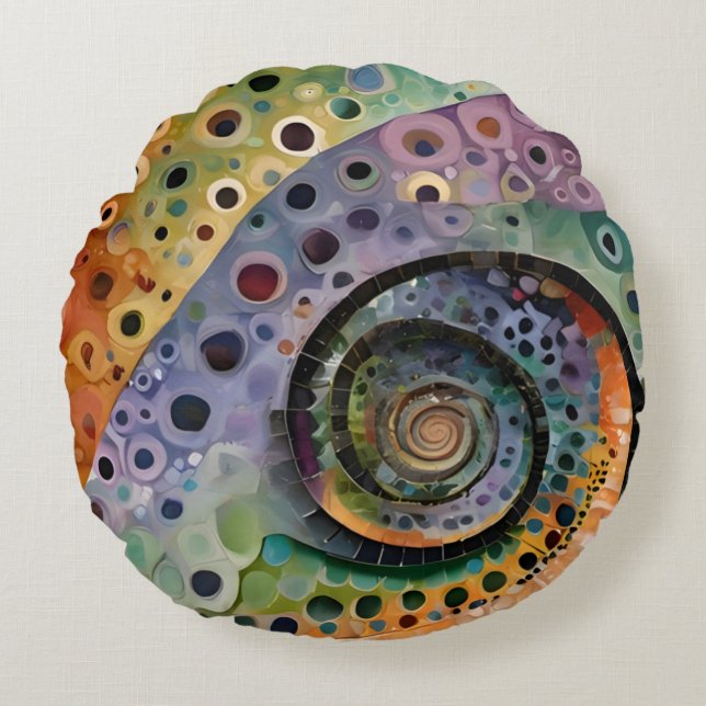 buntes Kissen Rund Kudde (Framsidan)