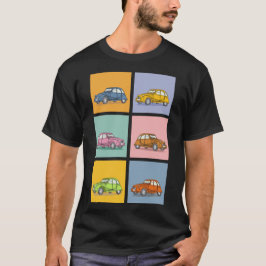 Buntes Oldtimer 2cv Ente Muster T Shirt