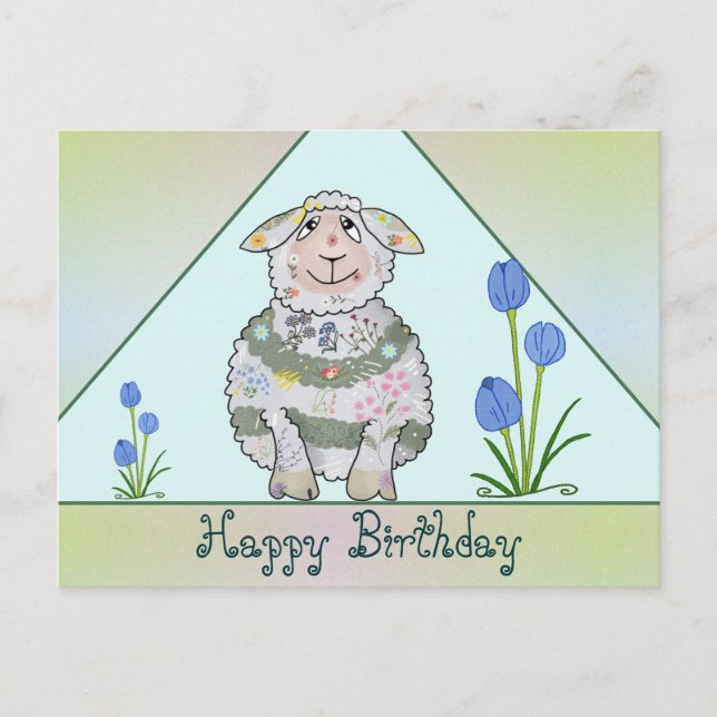 Buntes Schaf Postkarte Vykort (Framsida)