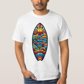 Buntes Surfbrett T Shirt