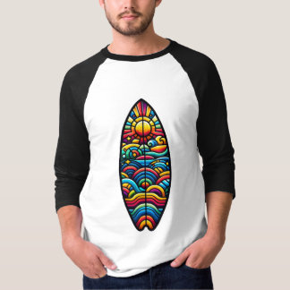 Buntes Surfbrett T Shirt