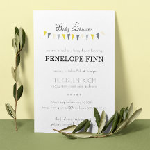 Bunting Baby Shower-inbjudan