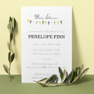 Bunting Baby Shower-inbjudan Inbjudningar