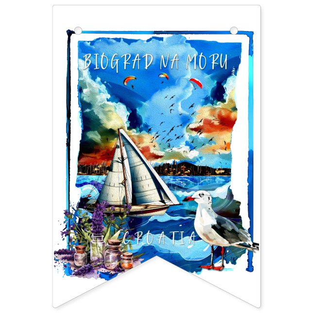 Bunting Banner - Biograd na Moru Vimplar (Första flaggan)