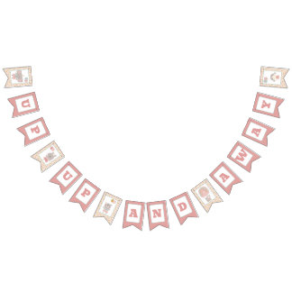 Bunting Banner Flagga Girl & Bear in Luftballong