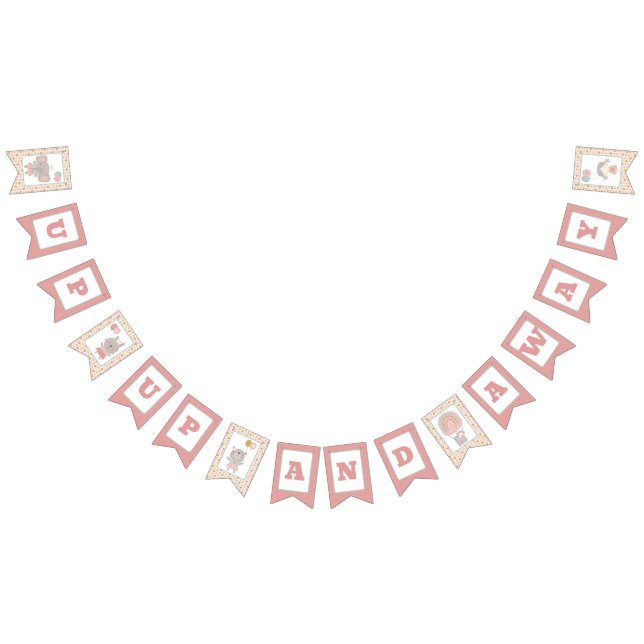 Bunting Banner Flagga Girl & Bear in Luftballong (Alla)