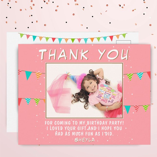 Bunting Flagga Birthday Photo Tack Vykort (Skapare uppladdad)