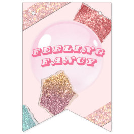 Bunting Flagga - Rosa Party flagga