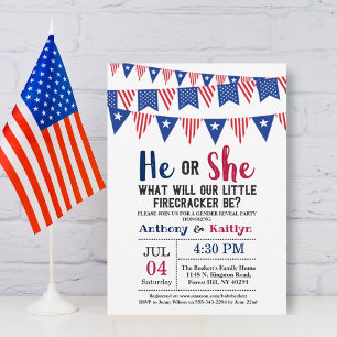 Bunting Flaggor 4:e juli-Genderna i Party Inbjudningar