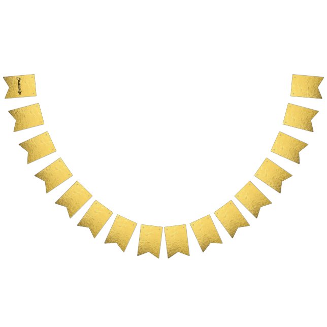 Bunting Gold Foil Shiny Party Banner Customize Vimplar (Alla)