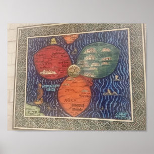 Bunting klöver löv karta 1581 poster