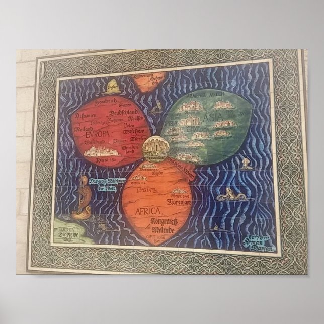 Bunting klöver löv karta 1581 poster (Framsidan)