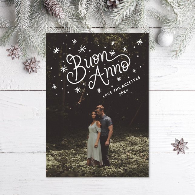 Buon Anno Italienskt nyårfoto Julkort (Skapare uppladdad)