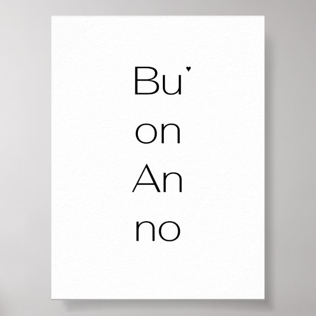 Buon Anno - minimalistic typography poster (Framsidan)