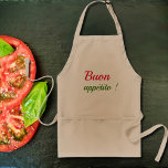 Buon appétito förkläde<br><div class="desc">Buon appétito, min vän! Det italienska sättet att säga " Njut av din måltid " En perfekt för din pasta-pizza-älskande maestro.</div>