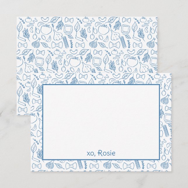 Buon Appetito Pasta Personal Stationery eller Tack Kort (Fram/baksida)