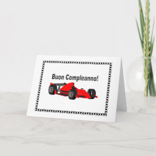 Buon Compleanno auto da corsa Kort