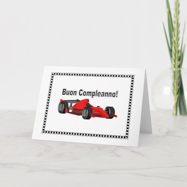 Buon Compleanno auto da corsa Kort (Framsida)