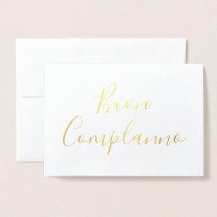Buon Compleanno Calligraphy Gold Foil Card Folierat Kort