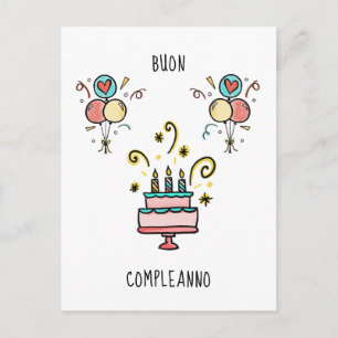Buon Compleanno Grattis på födelsedagen Vykort