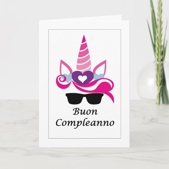 Buon Compleanno - Happy Birthday in Italian Card Tack Kort (Framsida)